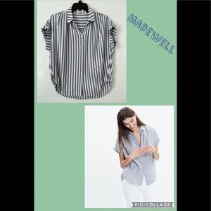 Madewell button down stripe t-shirt